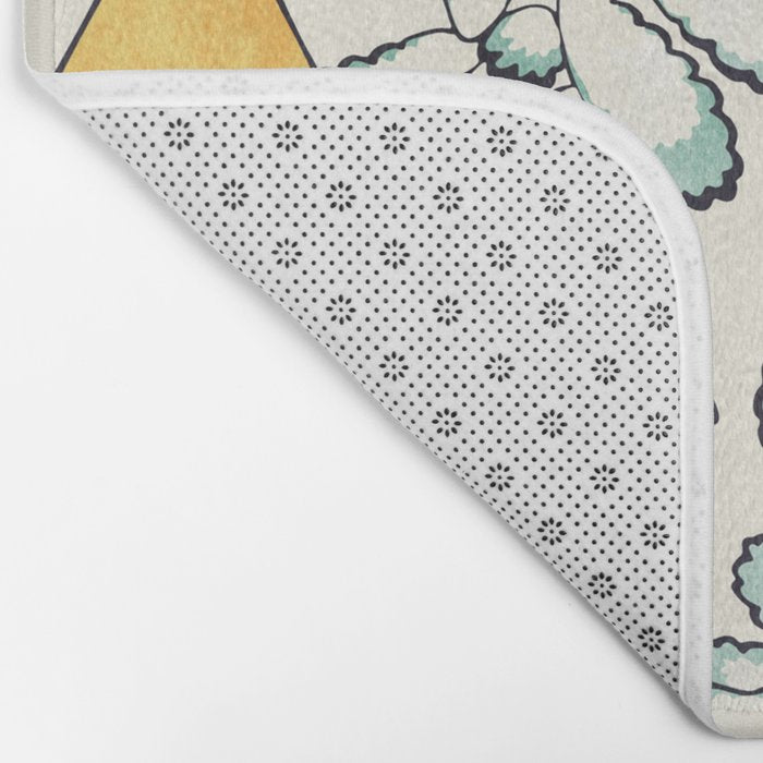 Succulent and triangles seamless pattern Bath Mat Gallery Image 2