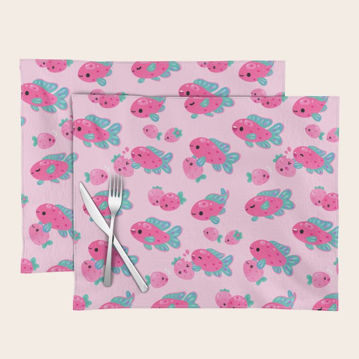 Strawberry peacock cichlid Placemat Gallery Image 1