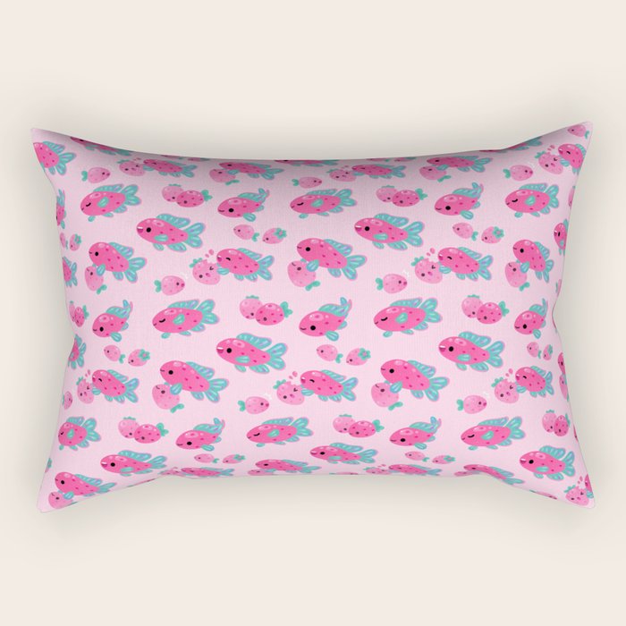 Strawberry peacock cichlid Rectangular Pillow Gallery Image 1
