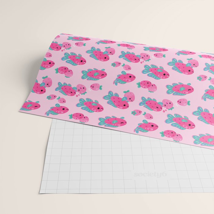 Strawberry peacock cichlid Wrapping Paper Gallery Image 2
