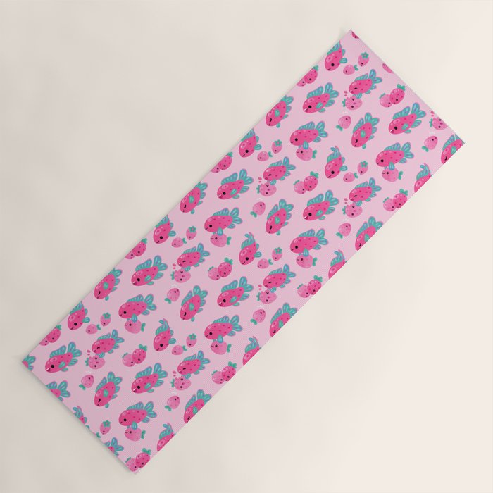 Strawberry peacock cichlid Yoga Mat Gallery Image 1