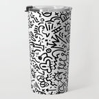 Graffiti sketch black and white drawing doodle pop art  Travel Mug Gallery Image 3