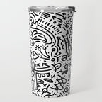 Graffiti sketch black and white drawing doodle pop art  Travel Mug Gallery Image 2