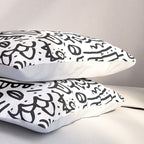 Graffiti sketch black and white drawing doodle pop art  Pillow Sham Gallery Image 3