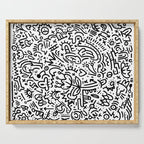 Graffiti sketch black and white drawing doodle pop art  Serving Tray Gallery Image 1