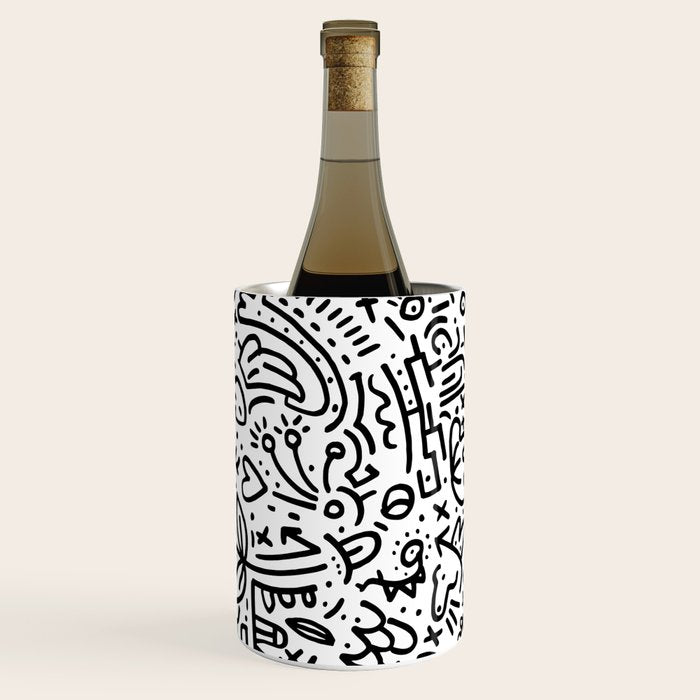 Graffiti sketch black and white drawing doodle pop art  Wine Chiller Gallery Image 3