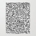 Graffiti sketch black and white drawing doodle pop art  Poster Gallery Image 4