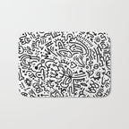 Graffiti sketch black and white drawing doodle pop art  Bath Mat Gallery Image 1