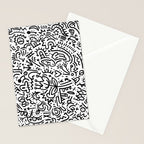 Graffiti sketch black and white drawing doodle pop art  Stationery Card Gallery Image 2