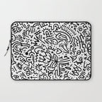 Graffiti sketch black and white drawing doodle pop art  Laptop Sleeve Gallery Image 1