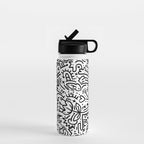 Graffiti sketch black and white drawing doodle pop art  Water Bottle Gallery Image 1