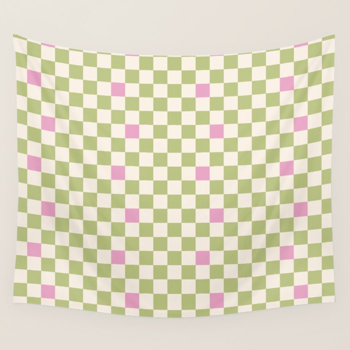 Checked - Strawberries And Mint Wall Tapestry Gallery Image 4