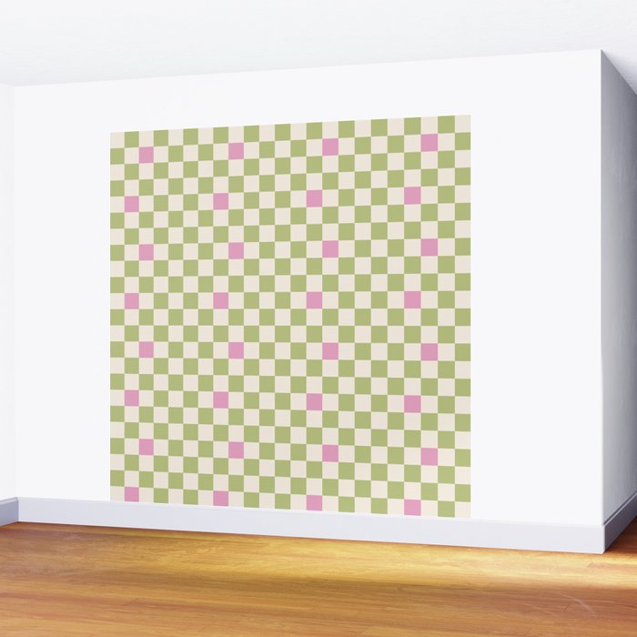 Checked - Strawberries And Mint Wall Mural Gallery Image 2
