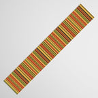 Retro 50s 60s 70s Stripes Narrow Vertical Brown Orange Avocado Green Pattern Table Runner Gallery Image 3