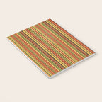 Retro 50s 60s 70s Stripes Narrow Vertical Brown Orange Avocado Green Pattern Notebook Gallery Image 3