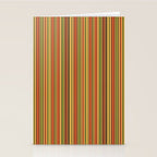 Retro 50s 60s 70s Stripes Narrow Vertical Brown Orange Avocado Green Pattern Stationery Card Gallery Image 2