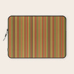 Retro 50s 60s 70s Stripes Narrow Vertical Brown Orange Avocado Green Pattern Laptop Sleeve Gallery Image 1