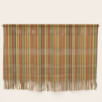 Retro 50s 60s 70s Stripes Narrow Vertical Brown Orange Avocado Green Pattern Wall Hanging Gallery Image 1