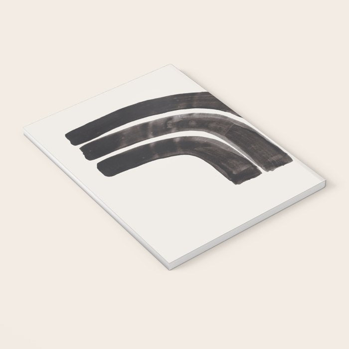 Don't Go Mid Century Modern Minimalist Black Ink Painting Funky Tribal Art Notebook Gallery Image 3