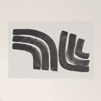 Don't Go Mid Century Modern Minimalist Black Ink Painting Funky Tribal Art Welcome Mat Gallery Image 1