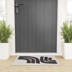 Don't Go Mid Century Modern Minimalist Black Ink Painting Funky Tribal Art Welcome Mat Gallery Image 3
