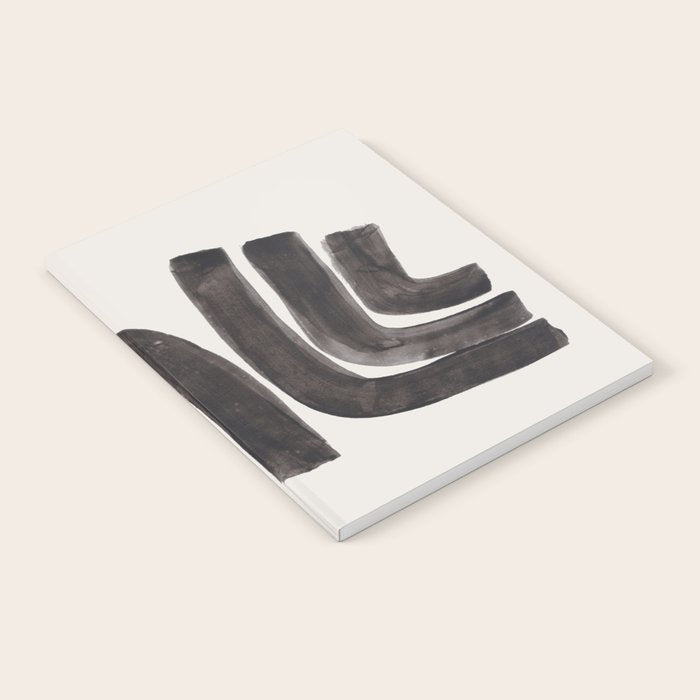 Don't Go Mid Century Modern Minimalist Black Ink Painting Funky Tribal Art Notebook Gallery Image 2