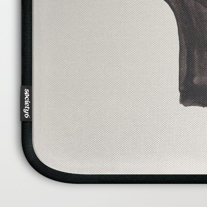 Don't Go Mid Century Modern Minimalist Black Ink Painting Funky Tribal Art Laptop Sleeve Gallery Image 3