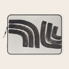 Don't Go Mid Century Modern Minimalist Black Ink Painting Funky Tribal Art Laptop Sleeve Gallery Image 1