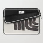Don't Go Mid Century Modern Minimalist Black Ink Painting Funky Tribal Art Laptop Sleeve Gallery Image 2
