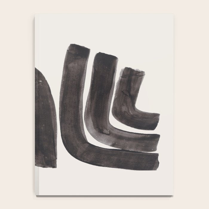 Don't Go Mid Century Modern Minimalist Black Ink Painting Funky Tribal Art Notebook Gallery Image 4