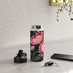 Abstract Mum Flowers // Protea // Peonies Water Bottle Gallery Image 4