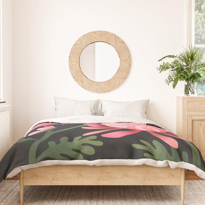 Abstract Mum Flowers // Protea // Peonies Duvet Cover Gallery Image 3