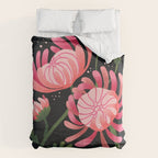 Abstract Mum Flowers // Protea // Peonies Duvet Cover Gallery Image 6