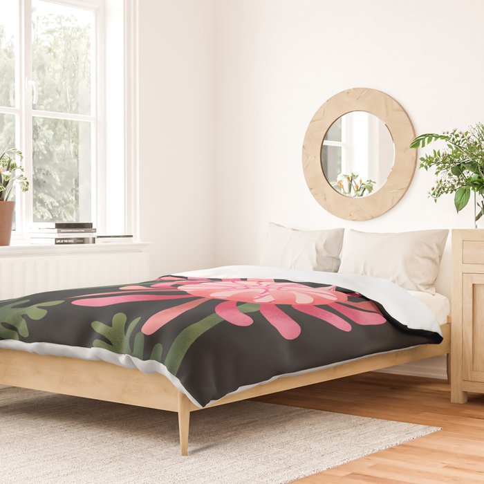 Abstract Mum Flowers // Protea // Peonies Duvet Cover Gallery Image 2