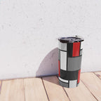 Mid Century Modern Color Blocks in Red, Gray, Black and White Travel Mug Gallery Image 4