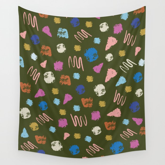 Colorful Geometric Art   Wall Tapestry Gallery Image 1