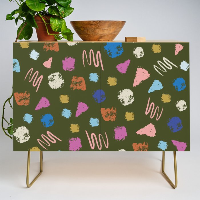 Colorful Geometric Art   Credenza Gallery Image 1