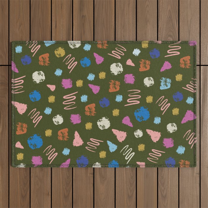 Colorful Geometric Art   Outdoor Rug Gallery Image 1