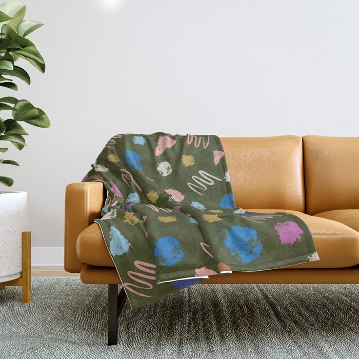 Colorful Geometric Art   Throw Blanket Gallery Image 1
