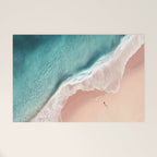 Pastel Coastline - Aerial View of Turquoise Sea and Blush Sand Welcome Mat Gallery Image 1