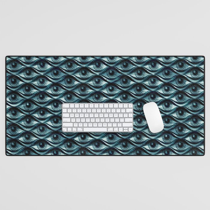 Hypnotized - vintage blue Desk Mat Gallery Image 1