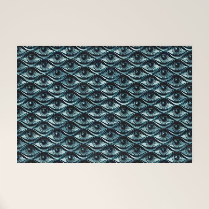 Hypnotized - vintage blue Welcome Mat Gallery Image 1