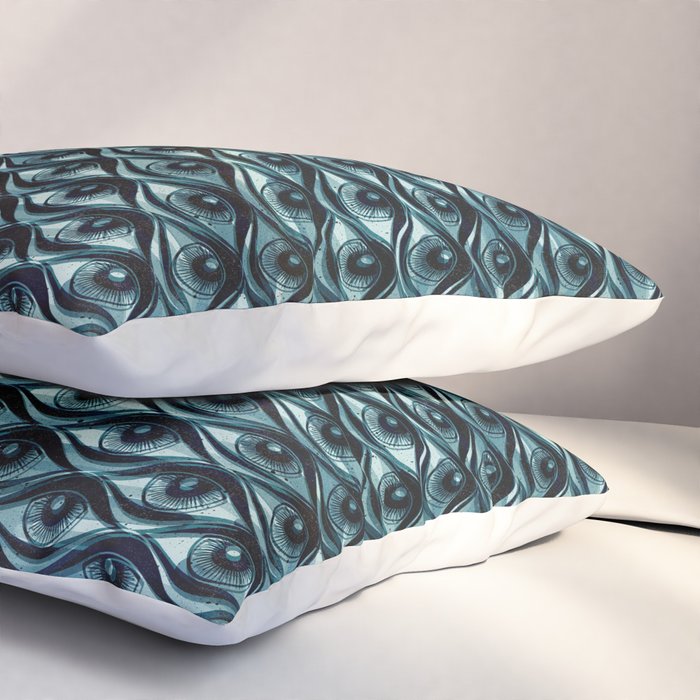 Hypnotized - vintage blue Pillow Sham Gallery Image 3