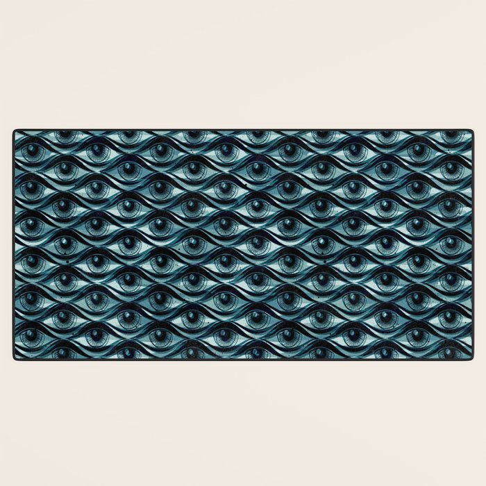 Hypnotized - vintage blue Desk Mat Gallery Image 3