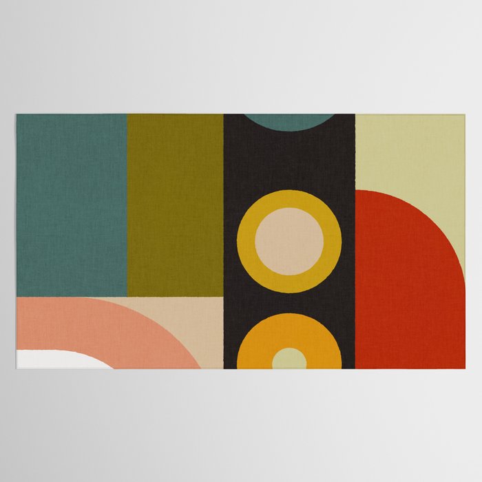 abstract geometric retro shapes II Tablecloth Gallery Image 2