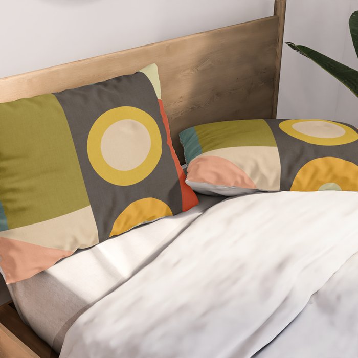 abstract geometric retro shapes II Pillow Sham Gallery Image 2