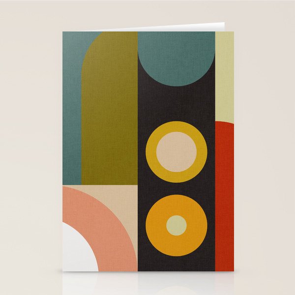 abstract geometric retro shapes II Stationery Card Gallery Image 2