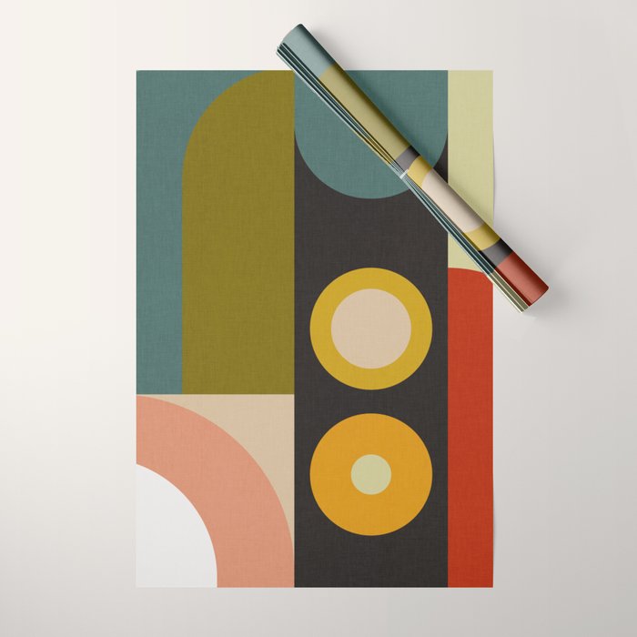 abstract geometric retro shapes II Wrapping Paper Gallery Image 1