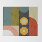 abstract geometric retro shapes II Throw Blanket Gallery Image 2