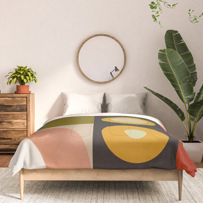 abstract geometric retro shapes II Comforter Gallery Image 3